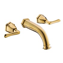 Golden bathtub surface basin tap bathroom dark loading wall all-copper double handle hot and cold split three-hole tap home