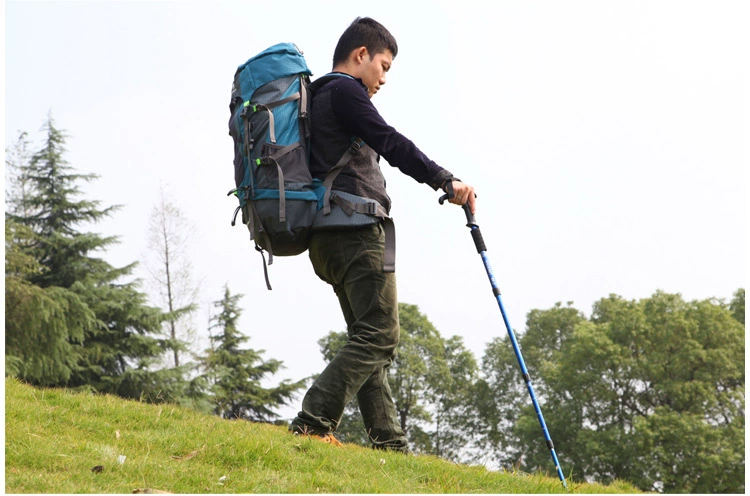 Bump ngoài trời trekking cực ánh sáng T xử lý bốn phần telescopic gậy ông già stick ngoài trời đi bộ đường dài gấp gậy dành cho người cao tuổi