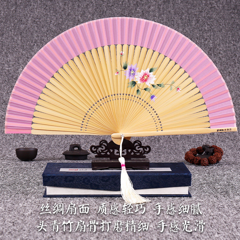 王星记折扇！中国风天花板！手绘真丝绢扇+古风舞蹈扇，美到窒息！-扇子-淘宝好物网