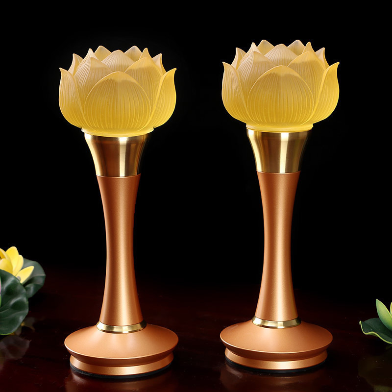 Buddha's former glazed lotus lamp Buddha for lamp Changming light LED 7-color for the Buddha lamp for the lamp to be plugged in for a pair of household