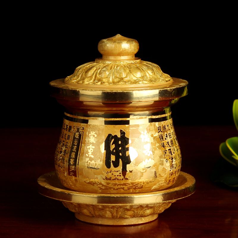 Taiwan Buddha Pre - Buddha Cup Pure copper Buddha heart through Lotus Crystal Cup - sad water cup for Buddha Cup
