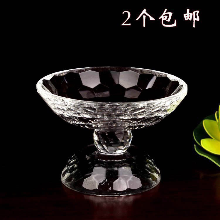 Yuantong Buddha supplies Buddha Hall tribute plate Buddhist Fruit plate Crystal high foot offering plate Fruit plate Lotus offering Buddha fruit plate
