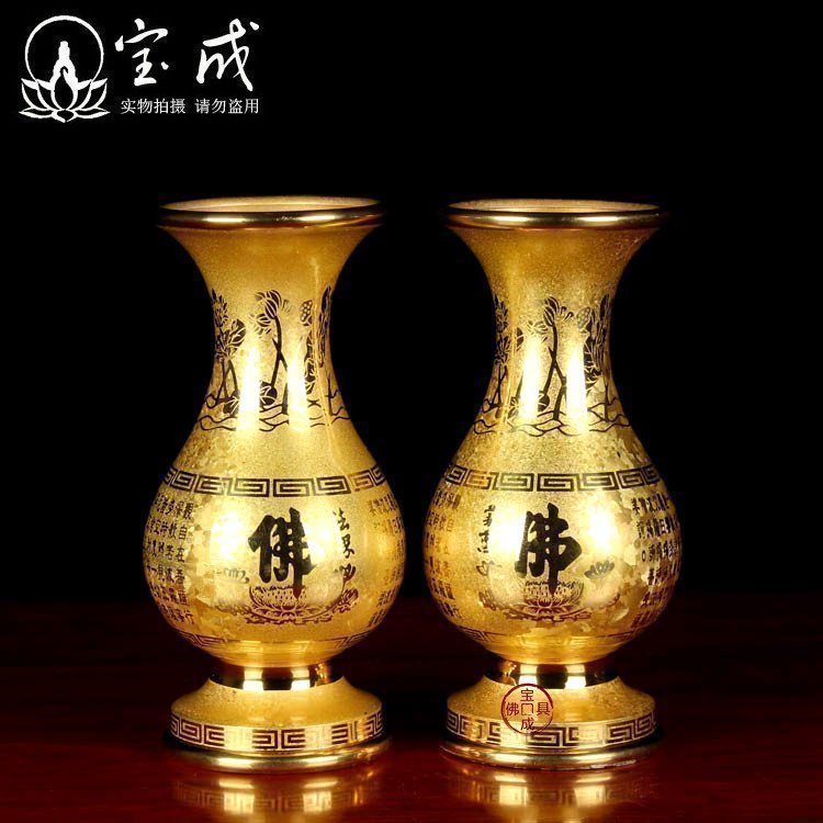 Buddha in front of the Buddha vase Taiwan pure copper lotus crystal lotus for Buddha vase clean bottle
