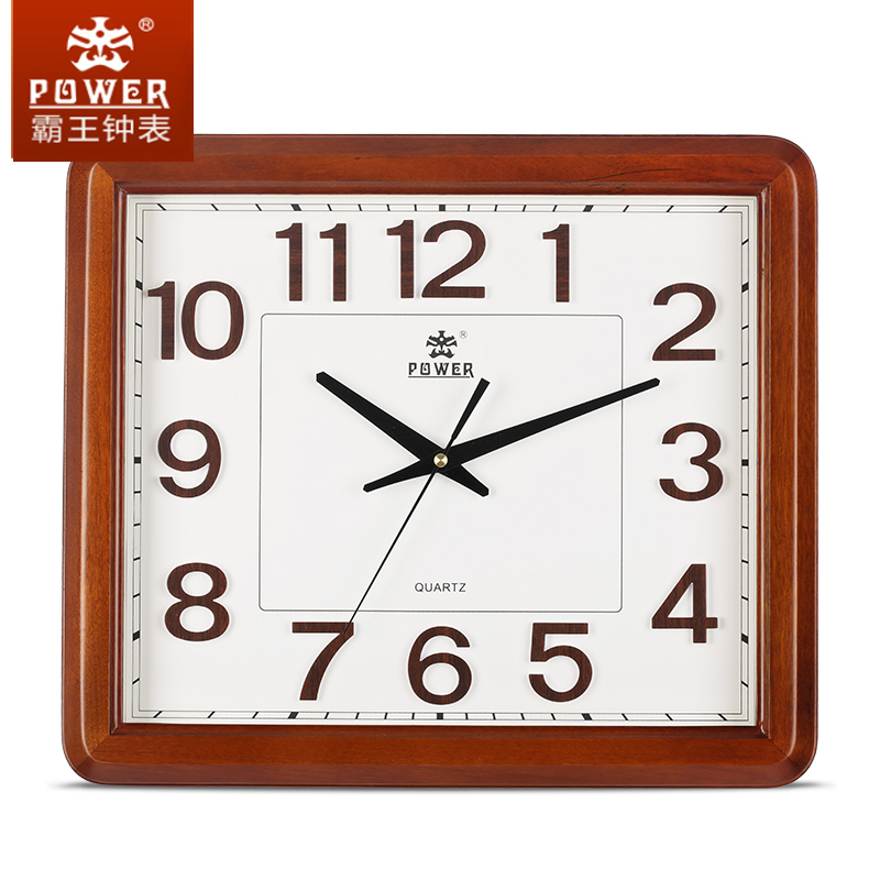 Barking and watch square creative living room Home hanging table New Chinese solid wood retro muted quartz hanging clock