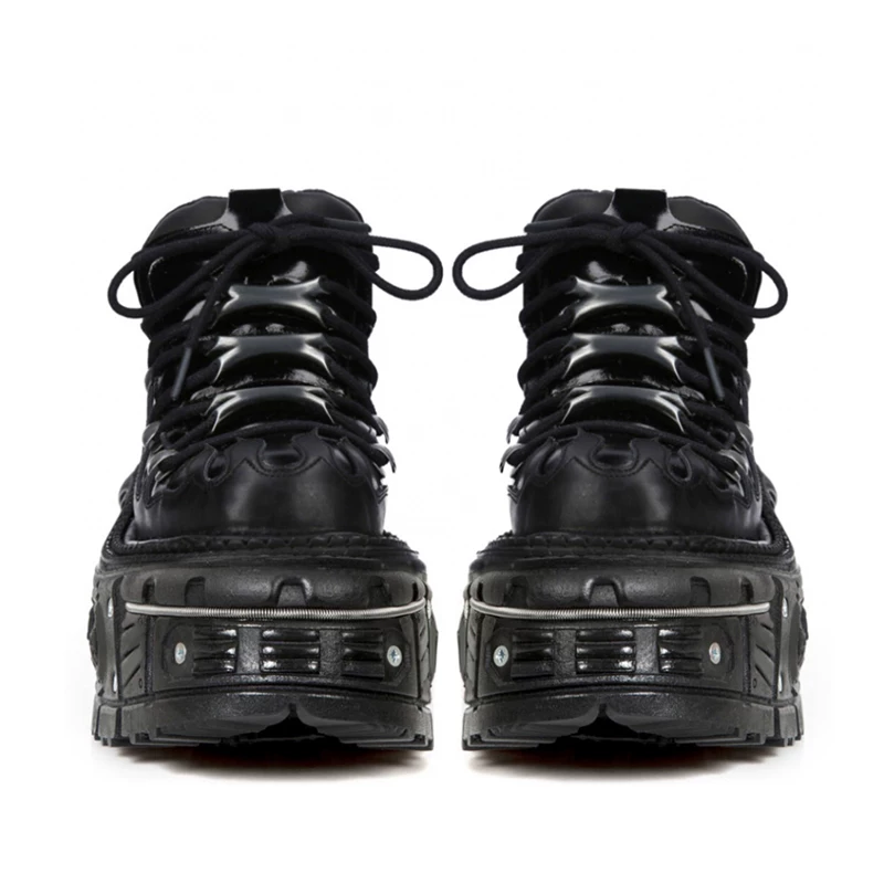 Ретро-испанские рок-ботинки Diablo Shoes Shoes, панк-ботинки металлы для мужчин и женщин с толстой подошвой, одиночные ботинки