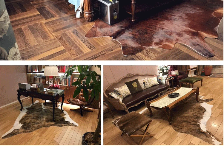 thảm cao su chống trượt nhà tắm Thảm da bò nguyên miếng nhập khẩu, lông bò, phòng khách phong cách Bắc Âu và Mỹ, phòng làm việc, chăn đầu giường phòng mẫu, xuất xứ, Brazil tấm trải sàn pvc loại mỏng