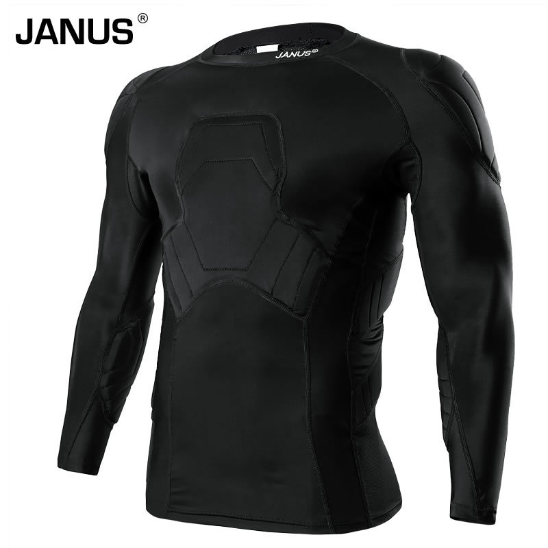 Football Jersey Long-Sleeved Men's Autumn and Winter Sports Goalkeeper Clothing Cycling Top Thickened Sponge Anti-Collision Bodysuit