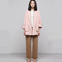 Bộ đồ ngủ nữ họa tiết ca cao đích thực 2018 thu đông mới áo choàng lông cừu dịch vụ tại nhà đồ bộ mặc nhà cao cấp