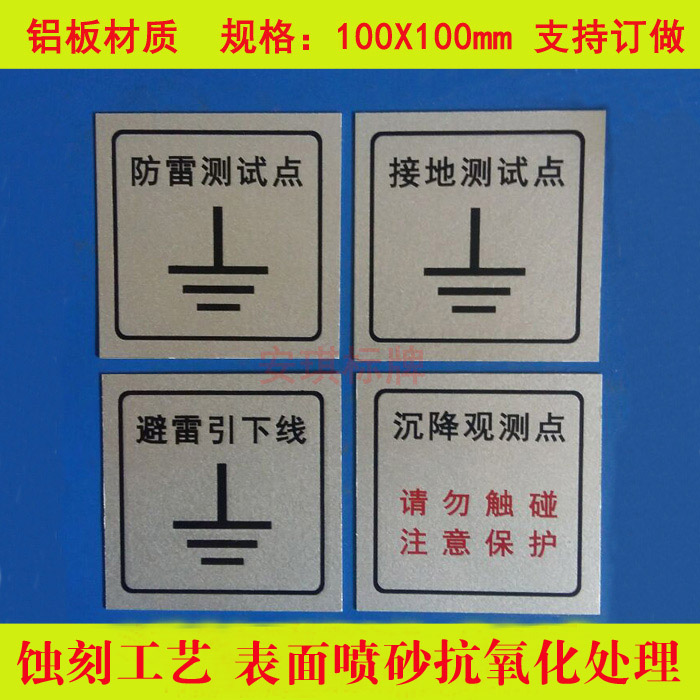 Lightning protection grounding Test point panel grounding 86 box cover lightning protection off-line sign settlement observation point etching