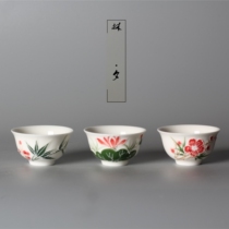 Lin Xi Chaozhou old tea ware hand-drawn high temperature anti-mouth Cup Kung Fu Tea Cup underglaze color relief ceramic cup