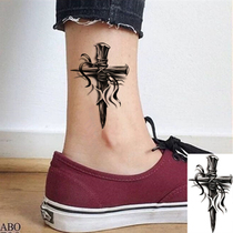Ankle neck cross tattoo stickers for men and women waterproof realistic tattoos European and American totem simulation lasting tattoo stickers