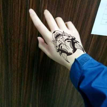 Hand back tattoo stickers waterproof male and female skeleton hand totem lasting rose female society Dark prajna finger tattoo