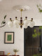 Vintage Cream-Style Chandelier, Eye-Friendly Main Light for Living Room, French Retro Bedroom, Dining Room, Study, White Ash Wood Magic Bean Lamp