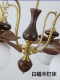French Mid-Century Style Solid Wood Living Room Chandelier, American Retro Glass Magic Bean Creative Dining Room Study Master Bedroom Room Lamp