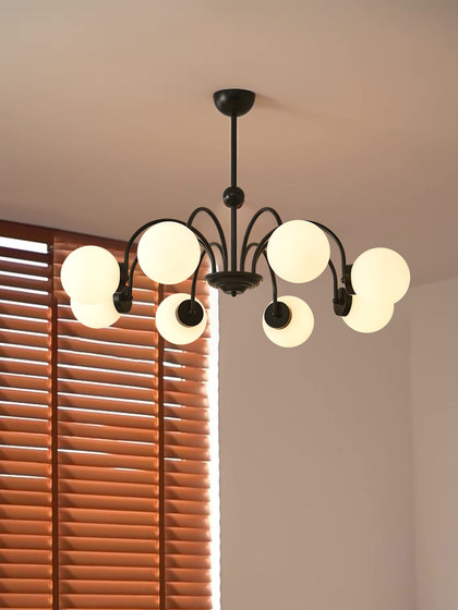 French Retro Black Magic Bean Chandelier Modern Minimalist Living Room Lamp Nordic Dining Room Bedroom Vintage Lamp
