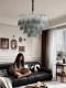 French-Style Vintage High-End Light Luxury Dining Room and Bedroom Chandelier, Italian Murano Gradient Glass Villa Living Room Lamp