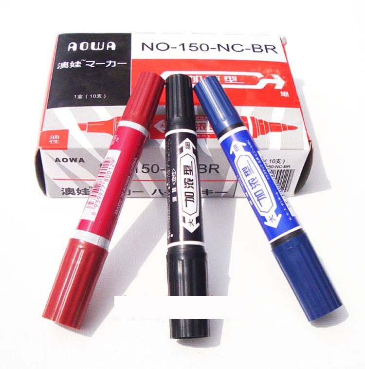 Size Double-headed marker Red blue black oily pen Hook pen Large head thickness box head pen