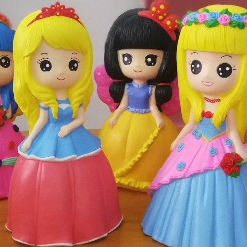 Кукла, окрашенная раскраска, игрушка из пластика, DIY, копилка для денег