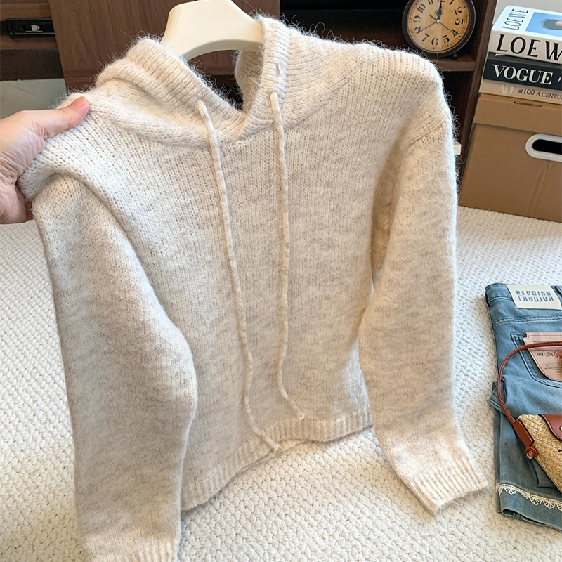 Jabe Cloest Direct Store Recommendation~ Melard Sweet Style Design Hooded Long-Sleeve Knitted Sweater for Autumn and Winter