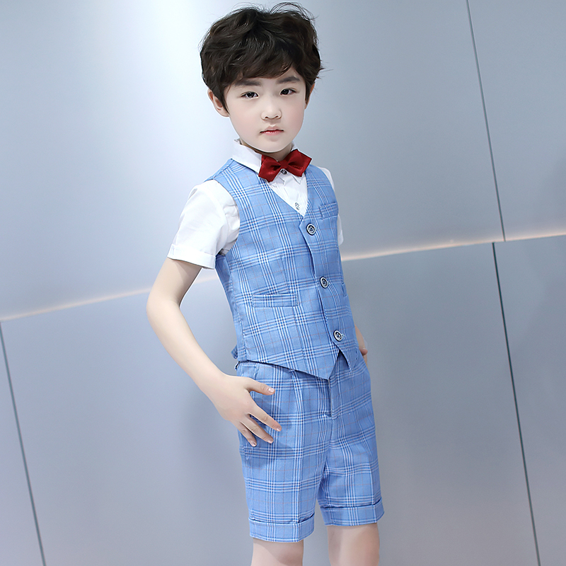 Childrens Suit Suit 2019 Suit New trai ăn mặc Nhỏ Anh Gió ShortshortS ShowSuit