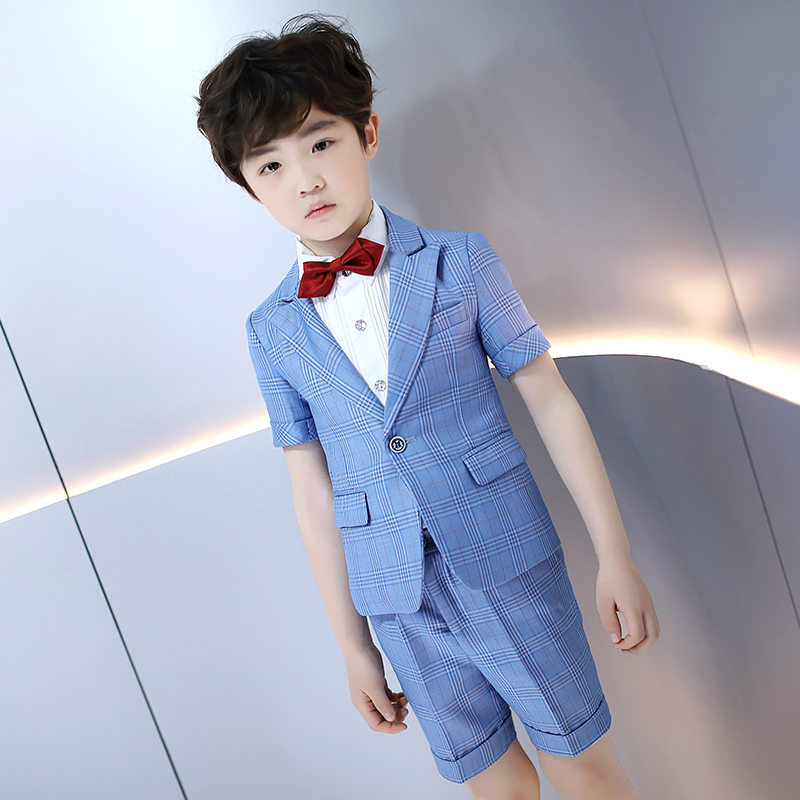 Children's suit suit 2022 new boy gown Little Western suit Inlenty wind short sleeve shorts suit to play out