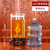 Glass jar sealed medicinal wine bottle with faucet large jar 50kg soaked ginseng wine jar special glass bottle