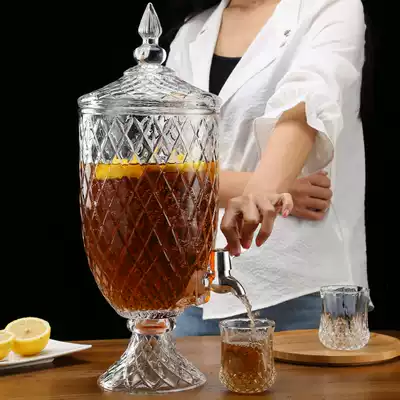 Cold bubble Coke bucket container glass wine bottle large cold drink self-service juice jar dessert table beverage bucket with faucet