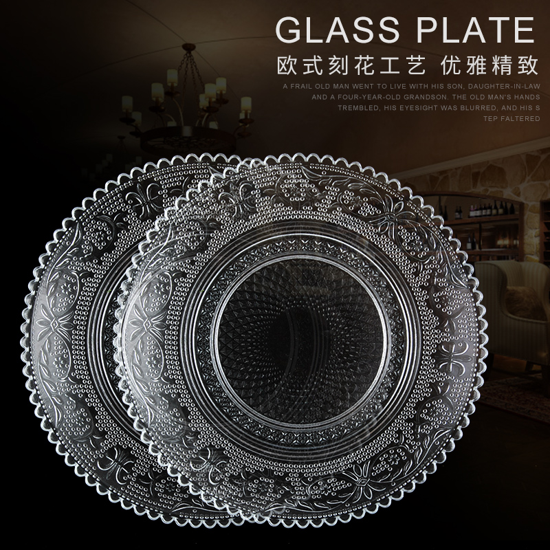 Crystal Glass Fruit Pan Snack Pan Creative Modern Living Room Tea Table Ktv Snack Dish Snack Tray Cool Dish Parquet