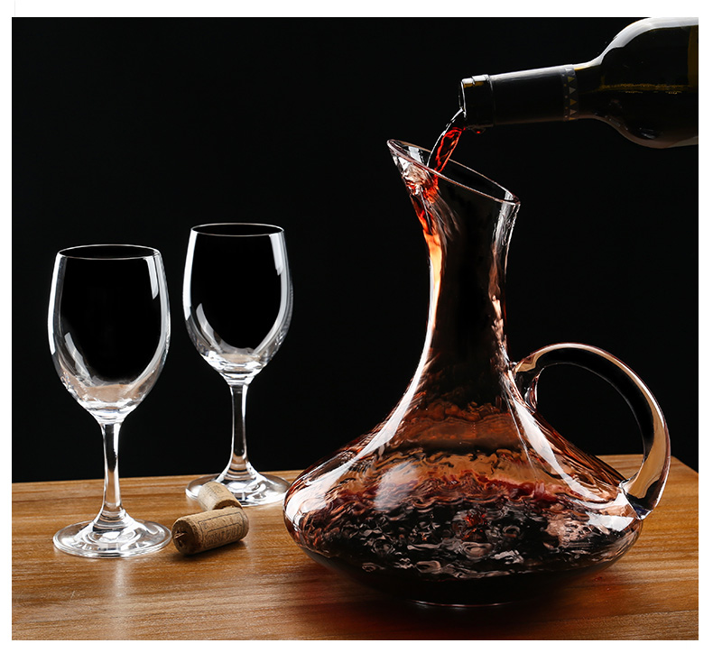 Decanter với xử lý rượu vang rượu vang decanter rượu chì tinh thể thủy tinh miễn phí 1800 ML lớn