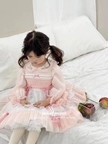 Girls Lolita Dress 2024 Spring New Style Little Girl Fashionable Princess Dress Childrens Birthday Gift
