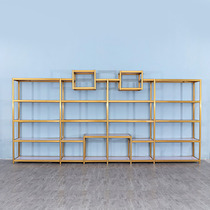 Shoe bag display stand light luxury store shopping mall live childrens shoes shelf movable creative commercial display cabinet gold