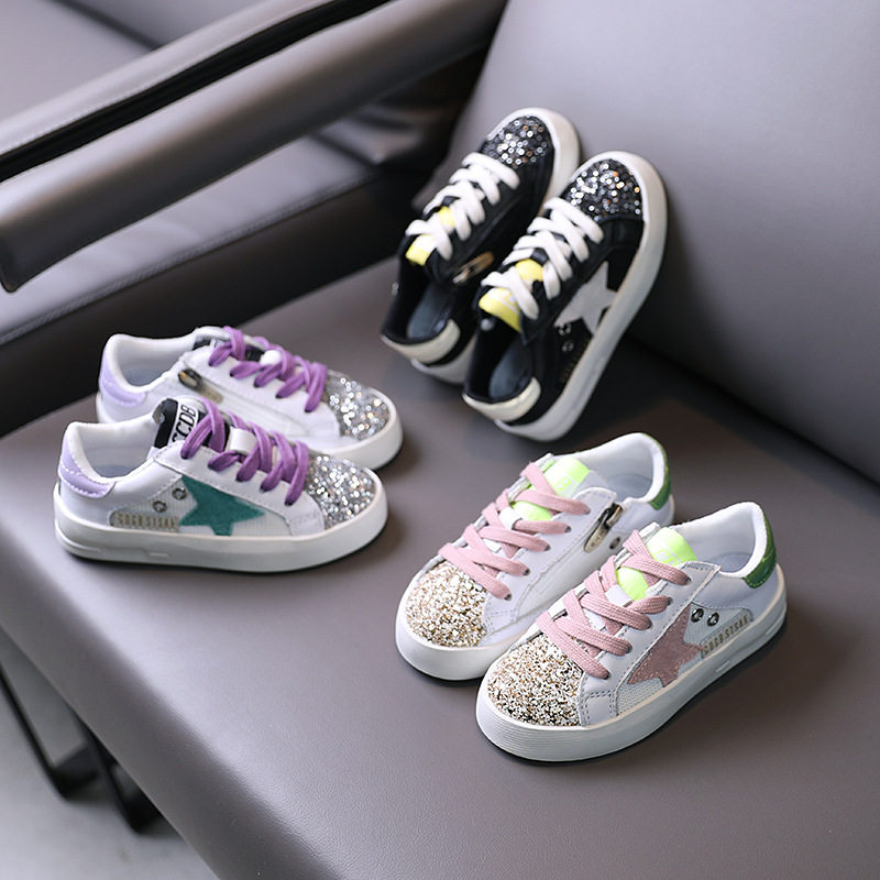 Next Alice Children Stars Bright Sheets Boards Shoes 2022 Spring New Korean Version Girls Fashion 100 Hitch Casual Shoes
