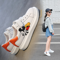 Next alice girls  board shoes 2021 spring and autumn new childrens fashion all-match Mickey mouse white sports shoes trend