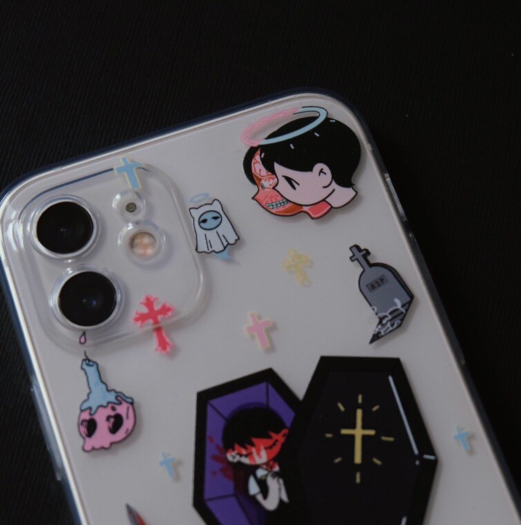 X Congming33 Bless U New Illustration Transparent Clear 15, 14, 13, 12, 11 iPhone Case