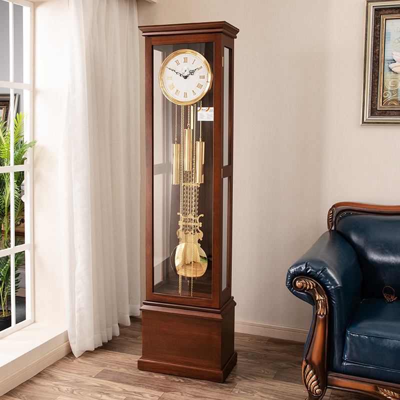 Love time Dao-style machinery landing and watch home living room solid wood pendulum bell American style Chinese luxury big seat clock