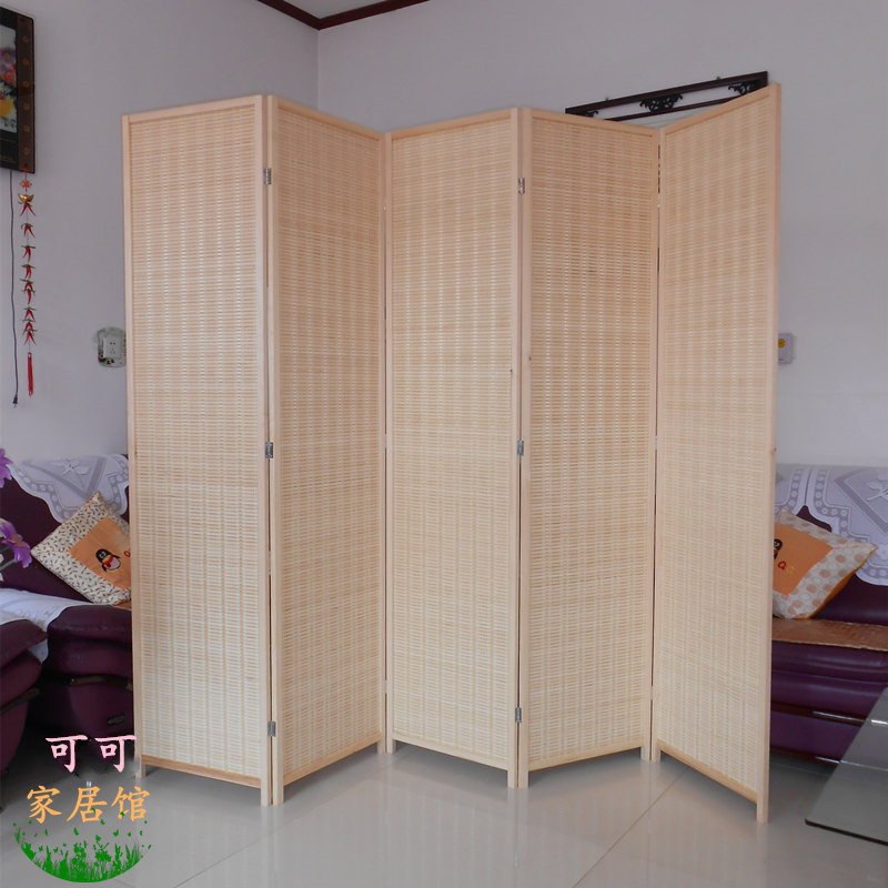 Vách ngăn phòng khách sân vườn đơn giản tre gỗ rắn gỗ Trung Quốc đẹp gấp màn hình văn phòng khách sạn gấp di động - Màn hình / Cửa sổ bức bình phong đẹp
