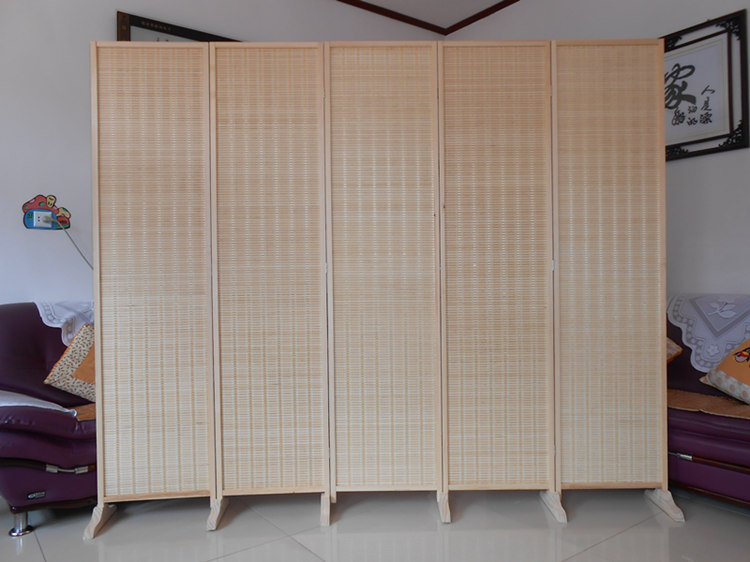 Vách ngăn phòng khách sân vườn đơn giản tre gỗ rắn gỗ Trung Quốc đẹp gấp màn hình văn phòng khách sạn gấp di động - Màn hình / Cửa sổ bức bình phong đẹp