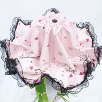 Sun umbrella womens small fresh umbrella Thick sunscreen and UV protection parasol three folding lace princess parasol