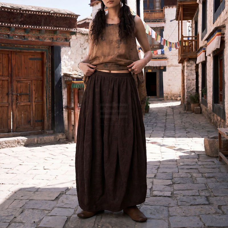Catalpalew'Weaving Lotus into a Cocoon' Ruisheng Aesthetics Dark Pattern Jacquard Xiangyunsha Lantern Skirt