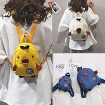 Childrens infant garden 1-3 years 2 small school bag baby boy girl backpack mini cartoon canvas double shoulder bag bag