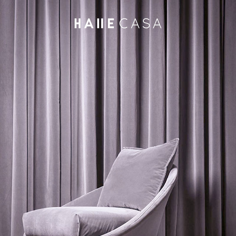 Light luxury Nordic velvet Moran Di Monet impression of purple purple bedroom Velvet curtains