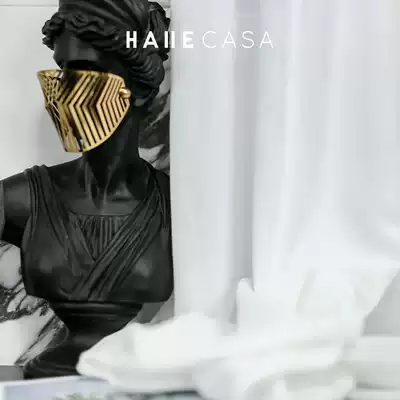 Flower wild modern light luxury wind Joker white feather screen screen screen bay window balcony living room bedroom pure white custom gauze curtain