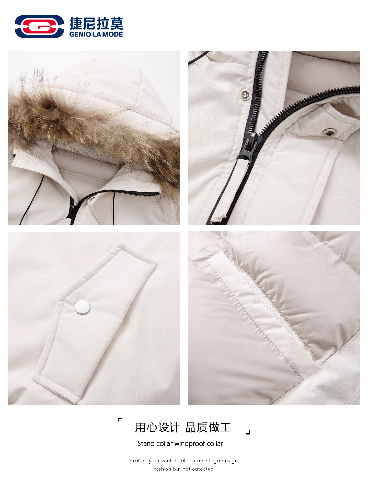 Geniolamode Three-Proof Detachable Large Fur Collar down Jacket Men's Winter Cold-Proof Coat Mountain Style Jacket Trendy