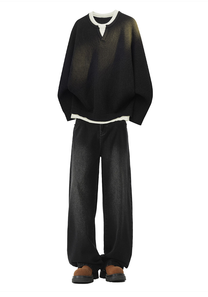 Men's Two-Piece Autumn Sweater and Jeans Casual Sports Set