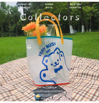 YOYO CUTE JELLY BAG PVC waterproof transparent bag handbag with female summer plastic lunch bag hand carrying travel bag