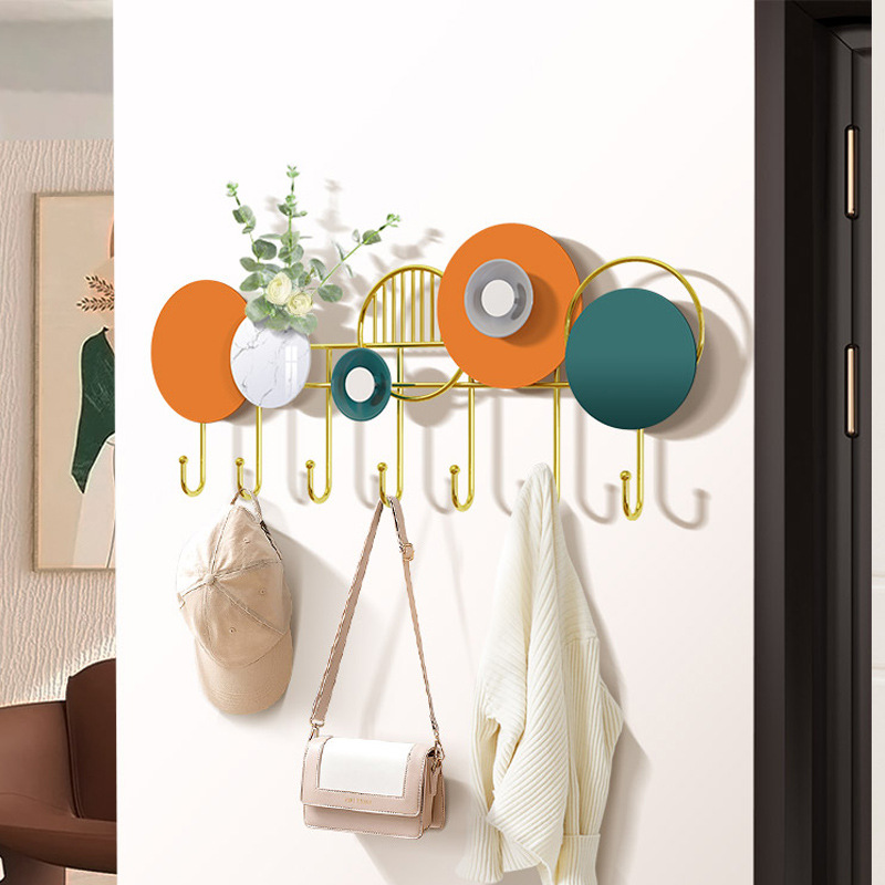 Nordic Creative Genguan Hooks Into the door wall Contained Decoration Light and luxurious entrance to the rear cloakroom to hook clothes rack-Taobao