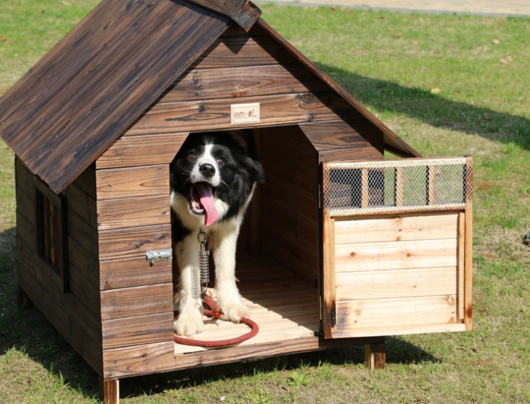 Nhà chó ngoài trời gỗ bảo quản trong nhà và ngoài trời không thấm nước rắn gỗ kennel chó nhà mèo mèo mèo xả rác tổ yến - Cat / Dog hàng ngày Neccessities