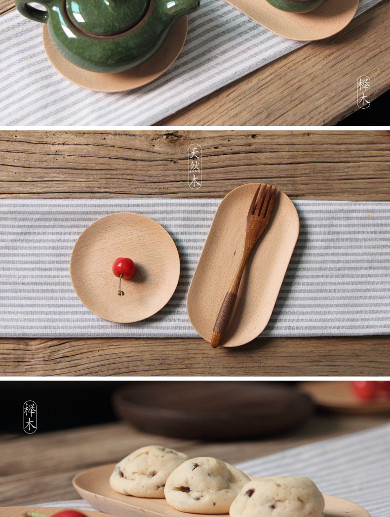 Nhật bản-phong cách log phẳng đáy đũa gỗ đơn giản món ăn nhỏ trái cây sáng tạo tấm tấm gỗ trái cây sấy khô món ăn snack món ăn khay gỗ vuông