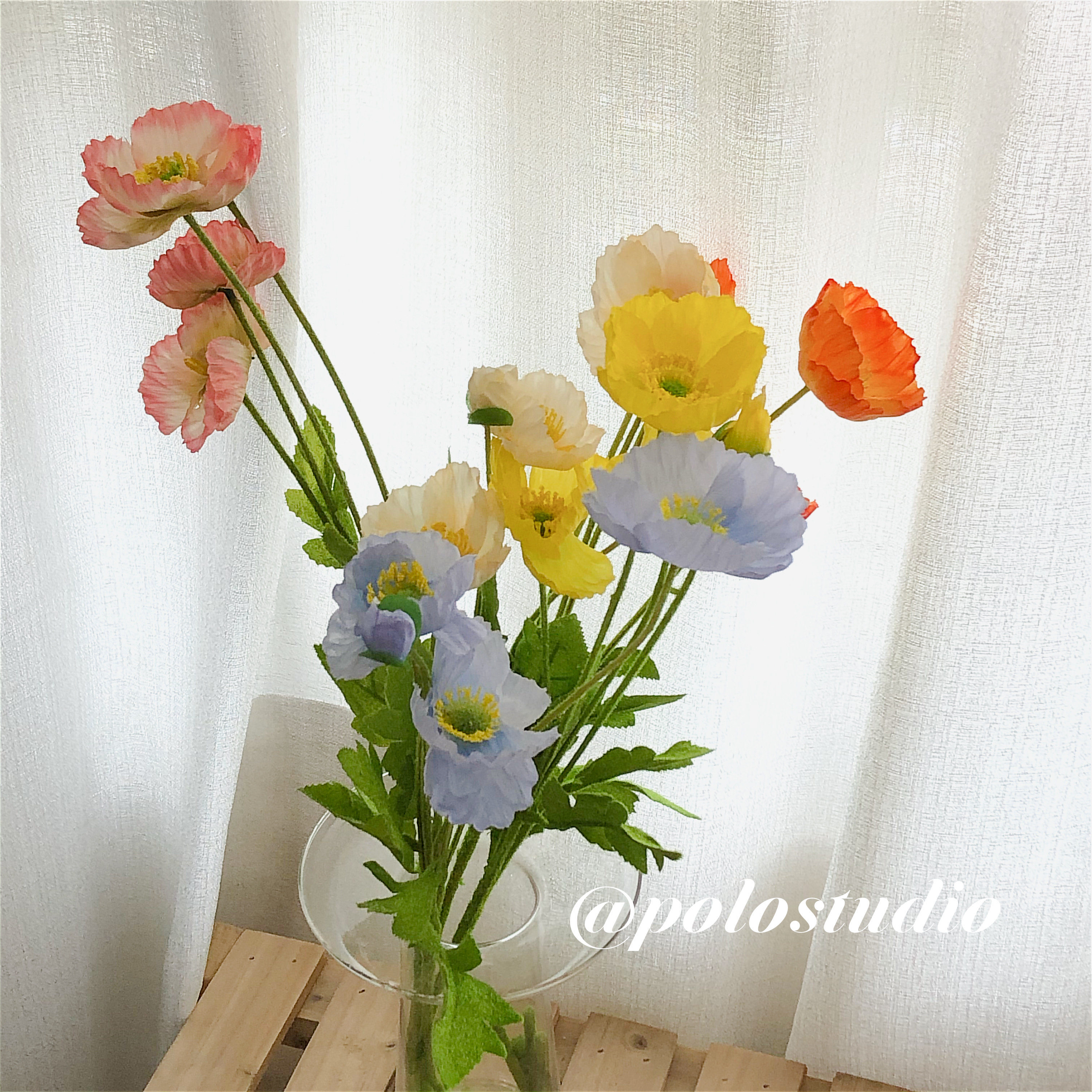 In Korea Poppy Yu Beauty Simulation Flower Fake Flower Homestay Decoration Handle Flower Art Take Prop