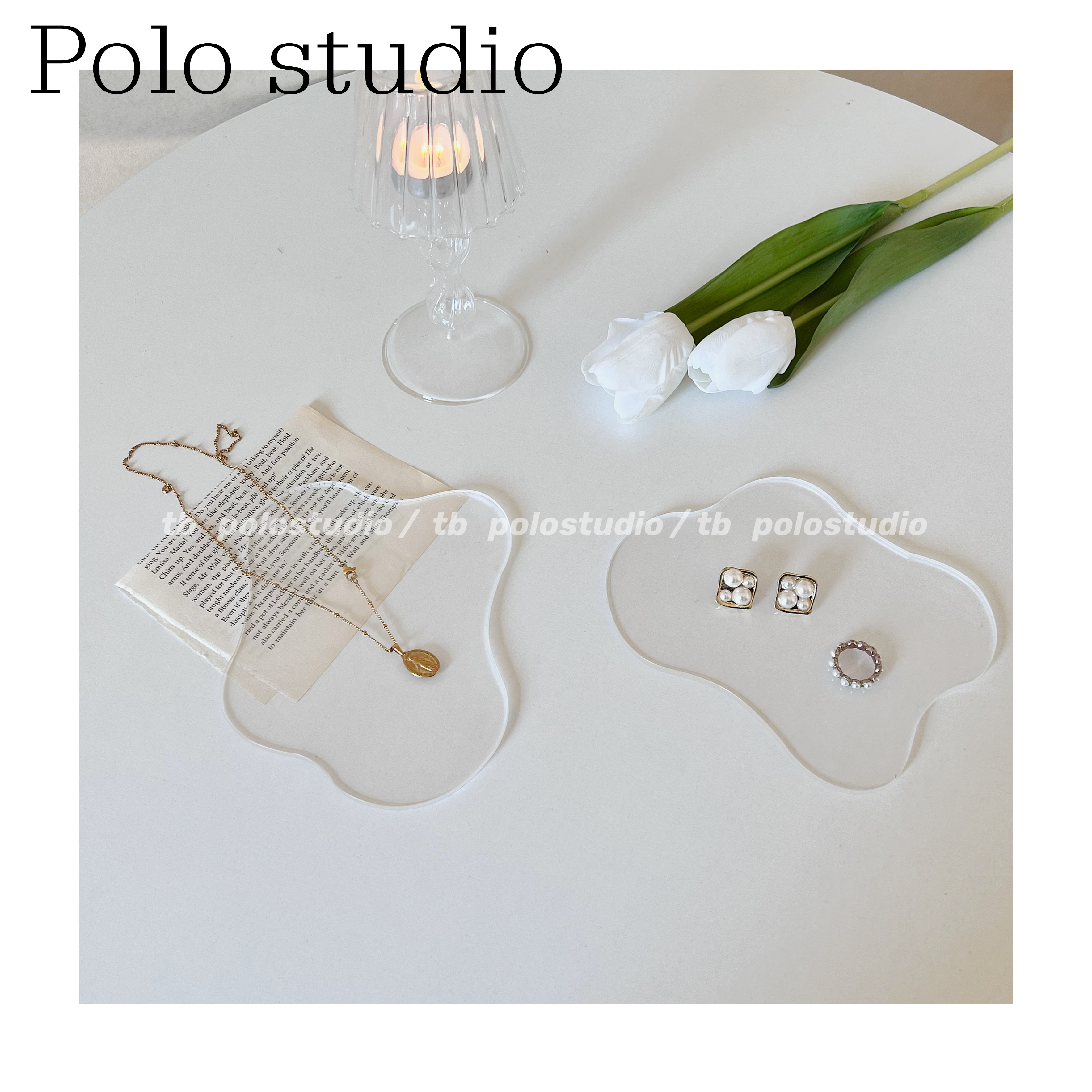 Han Style Brief Wind-shaped Acrylic Cup Mats of Decorative Disc Tabletop Pendulum with Jewelry Shooting Props Disc